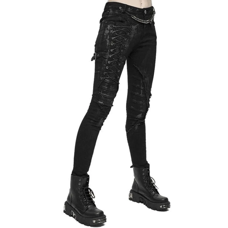 Aanzicht 3 — Steampunk broek voor dames – rok