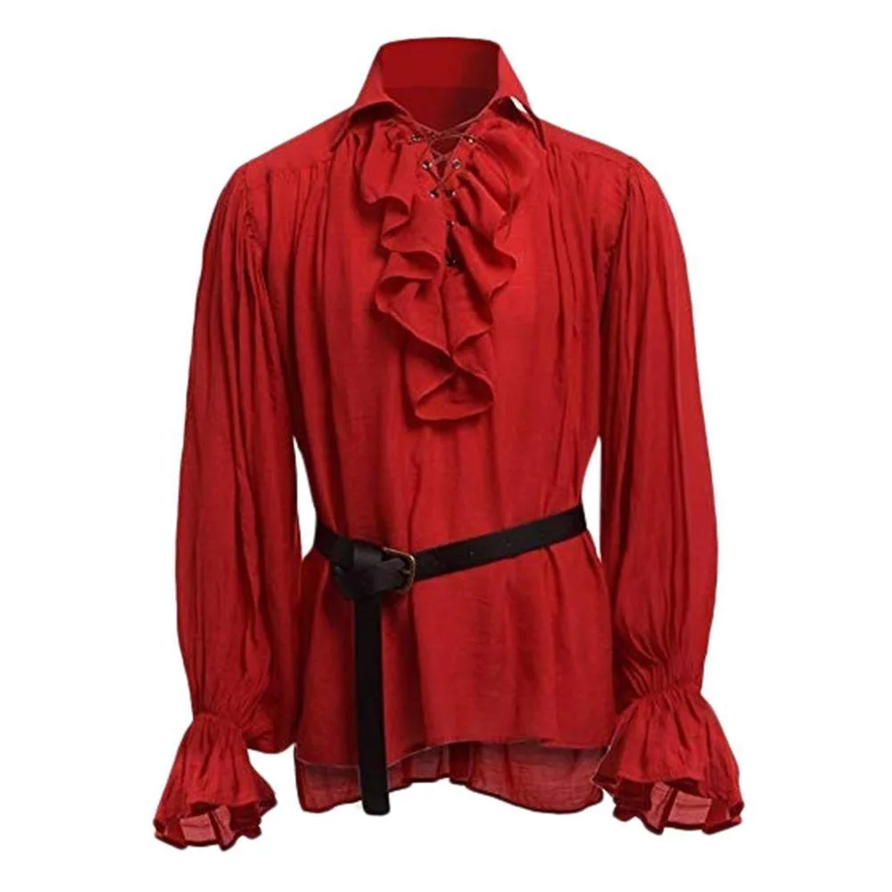 Steampunk overhemd voor heren – rood