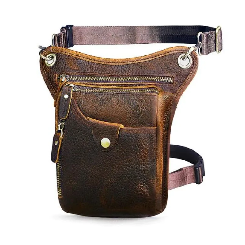 Aanzicht 3 — Tas voor heren – schouderriem leer vintage