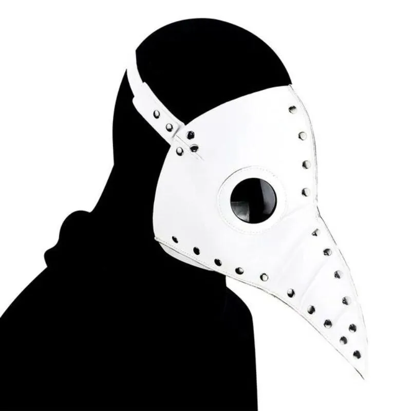 Aanzicht 2 — Pestdoktermasker – wit