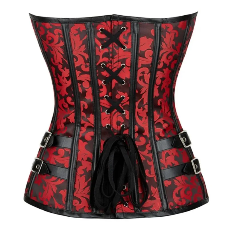 Aanzicht 4 — Steampunk korset – rood