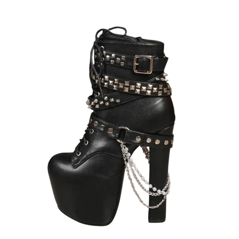 Steampunk enkellaarzen – gothic Steampunk enkellaarzen – gothic