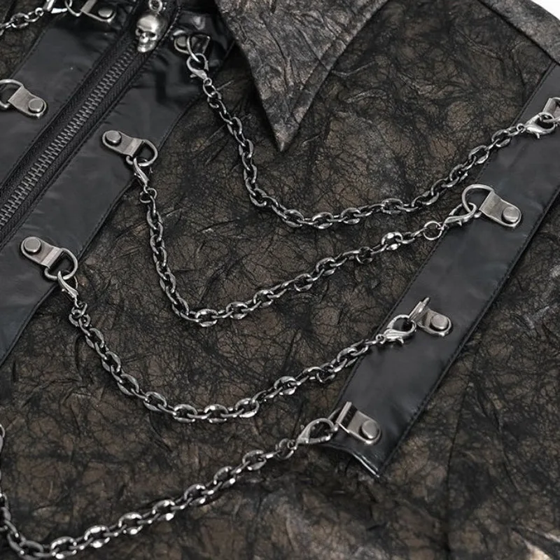 Aanzicht 3 — Steampunk overhemd – bruin