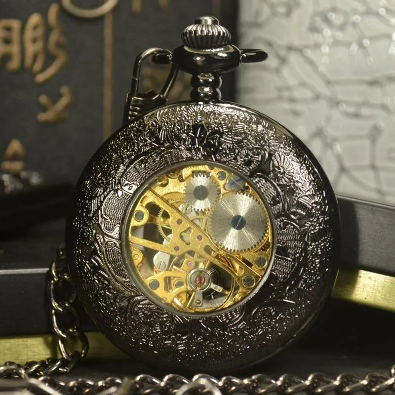 Aanzicht 4 — Steampunk zakhorloge – zwart Persona