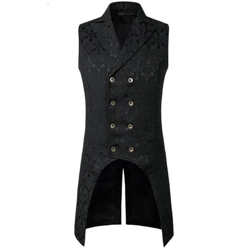 Gilet voor heren – mouwloos lang gothic Gilet voor heren – mouwloos lang gothic