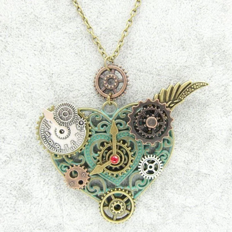 Aanzicht 3 — Steampunk halsketting – hart