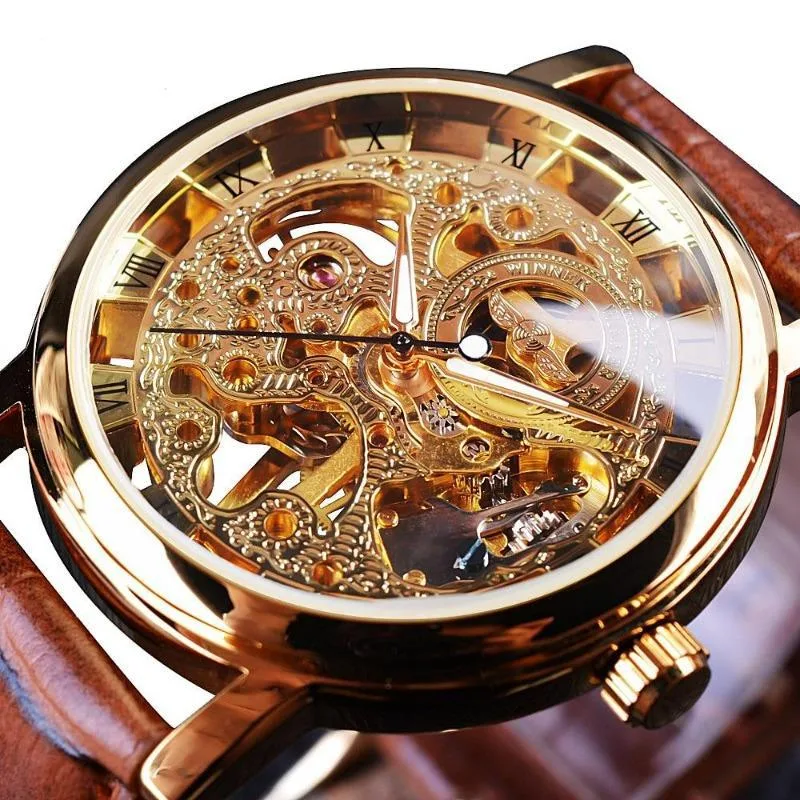Skeleton horloge voor heren – armband kunstleer Skeleton horloge voor heren – armband kunstleer