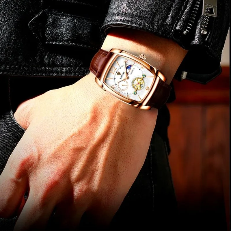 Aanzicht 11 — Horloge voor heren – rechthoekig elegante stijl