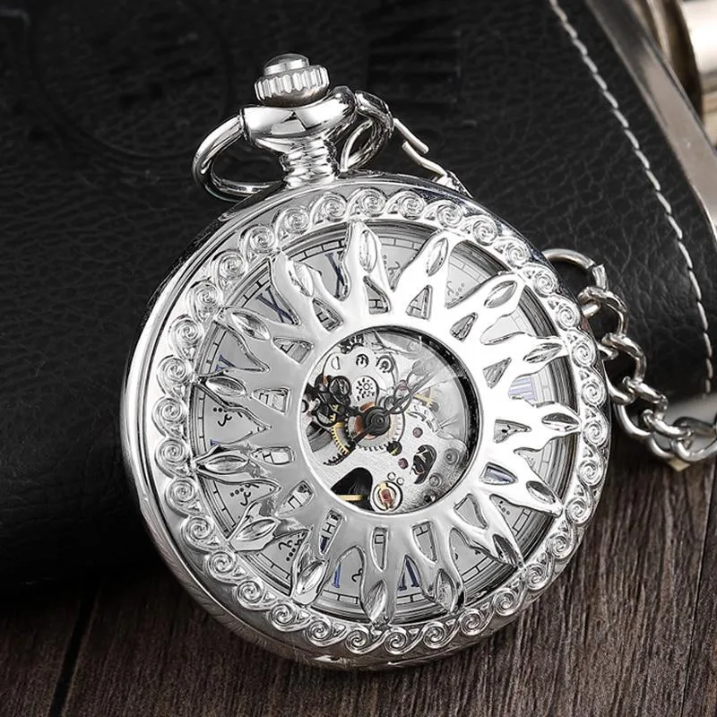 Aanzicht 1 — Steampunk zakhorloge – zon