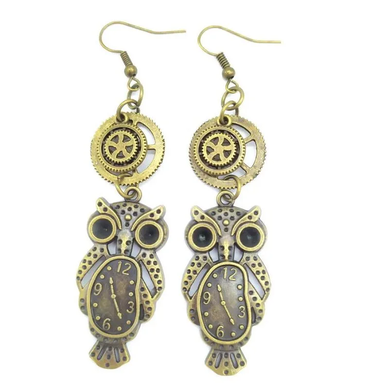 Aanzicht 11 — Steampunk oorbellen – hangend