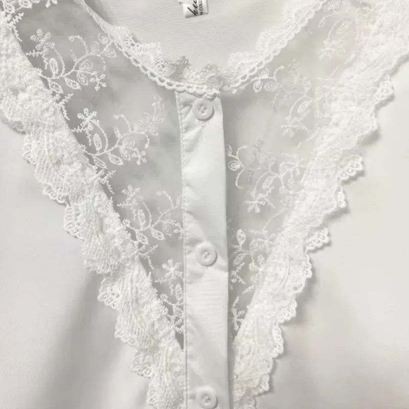 Aanzicht 4 — Blouse – wit Victoriaans