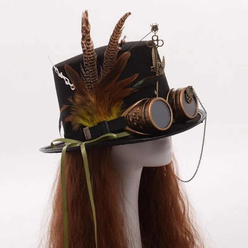 Aanzicht 2 — Steampunk hoed – avonturier