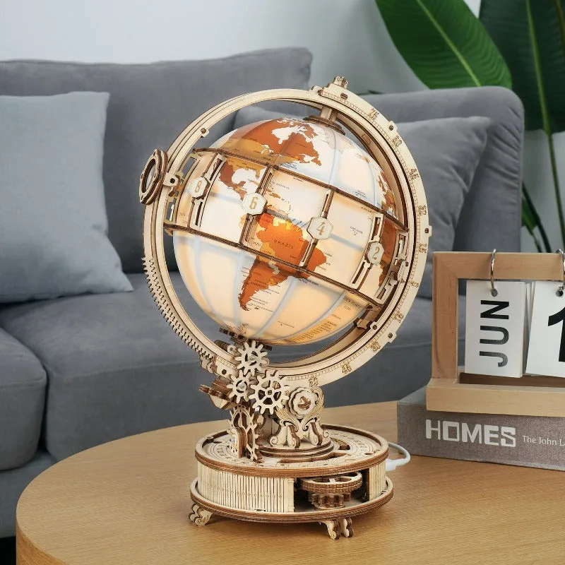 Aanzicht 3 — Modelbouwpakket – hout wereldbol