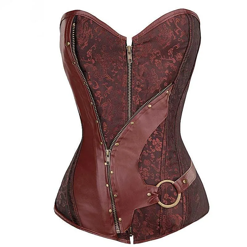 Steampunk korset – vintage bruin