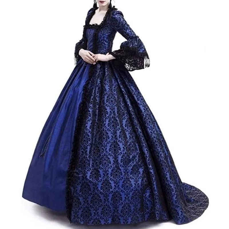 Aanzicht 2 — Jurk – Victoriaanse stijl blauw