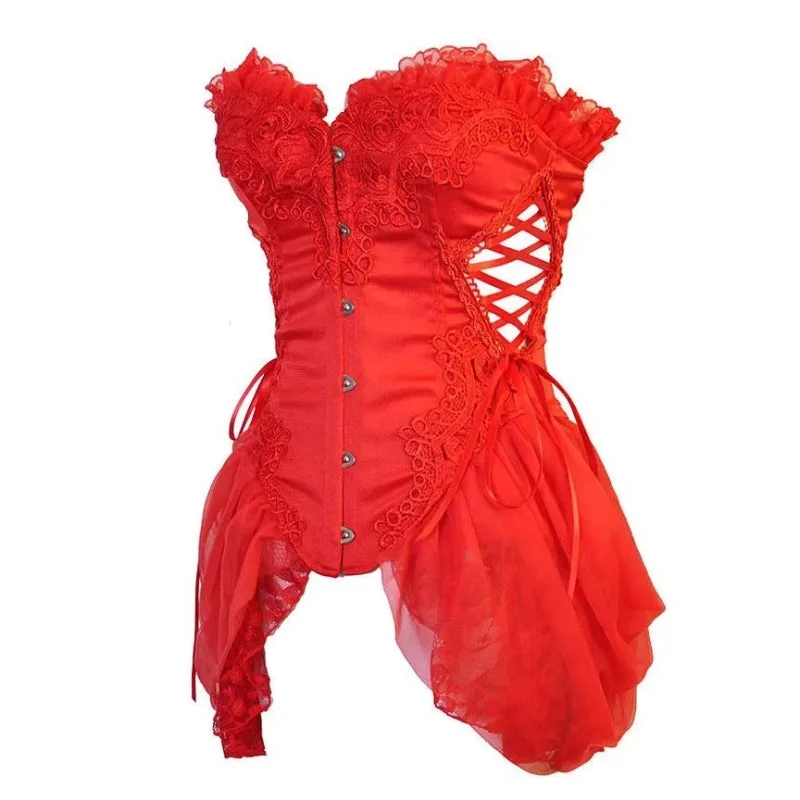 Aanzicht 3 — Korset voor dames – retro rood