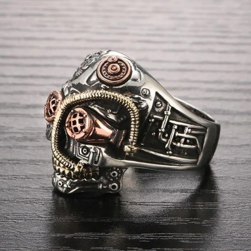 Aanzicht 5 — Steampunk ring – schedel