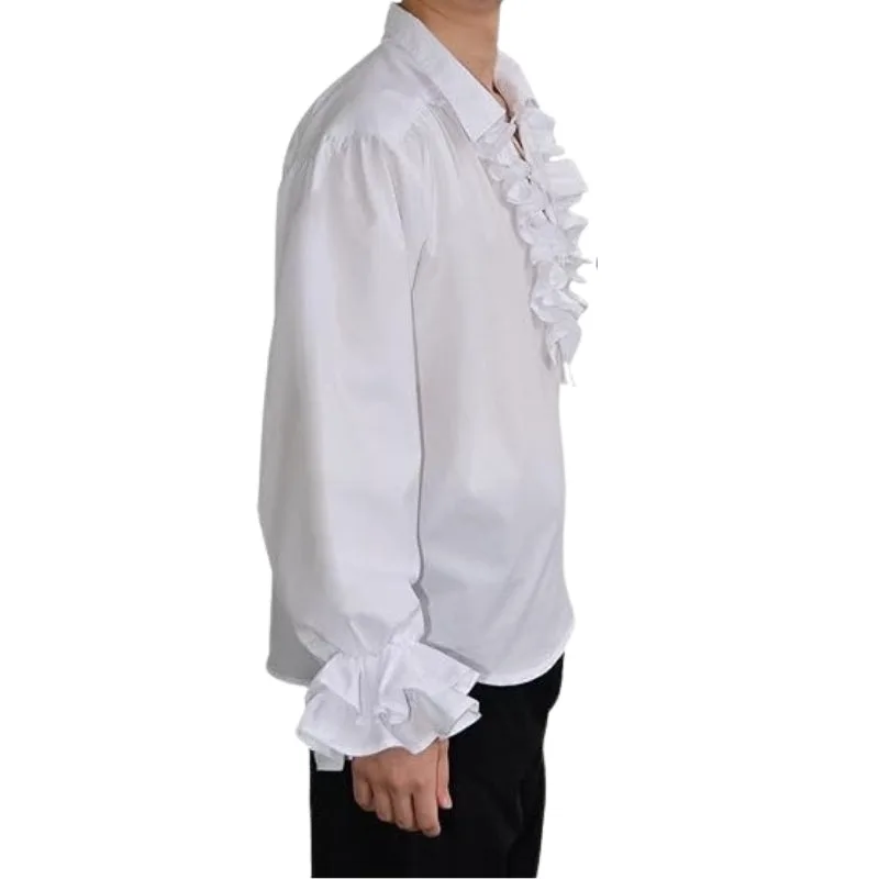 Aanzicht 6 — Steampunk overhemd voor heren – wit