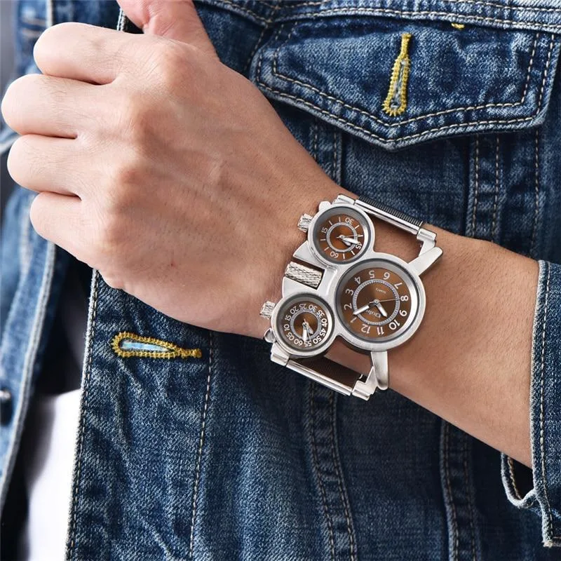Aanzicht 5 — Steampunk horloge voor heren – 3 wijzerplaten