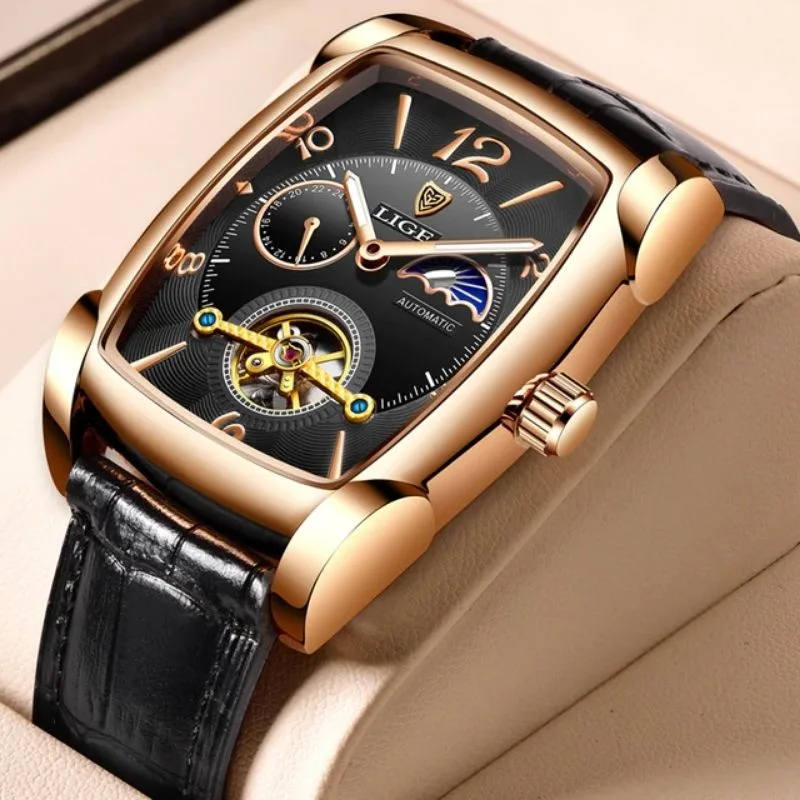 Aanzicht 4 — Horloge voor heren – rechthoekig elegante stijl