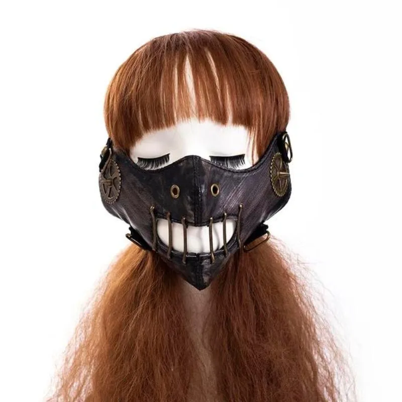 Aanzicht 2 — Steampunk masker – PU-kunstleer