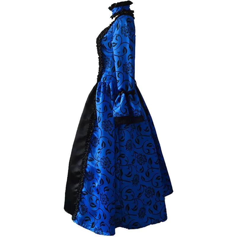 Aanzicht 3 — Steampunk jurk – Victoriaans blauw
