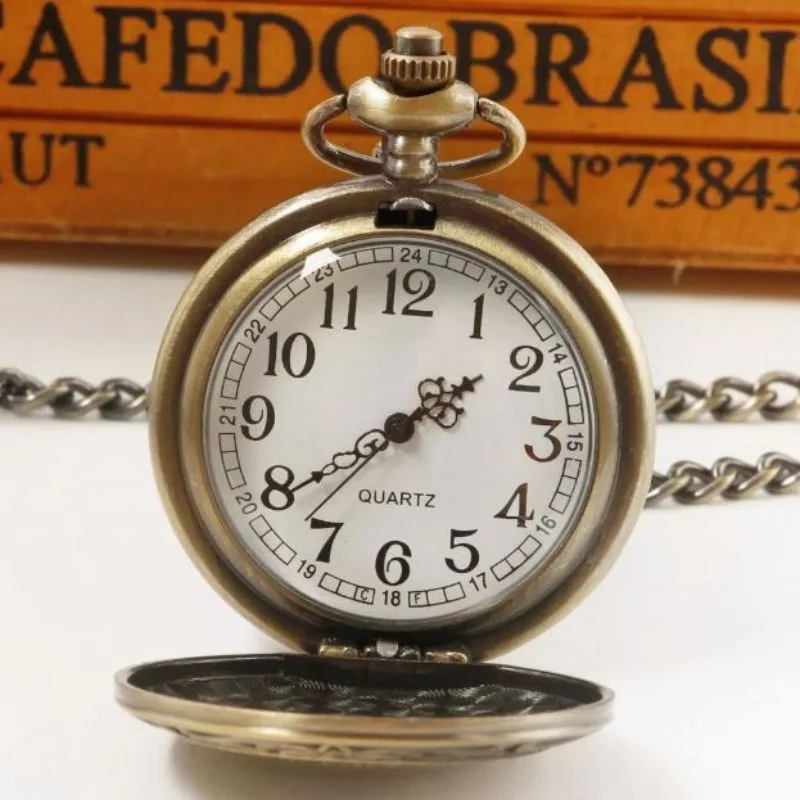 Aanzicht 2 — Steampunk zakhorloge – met springdeksel