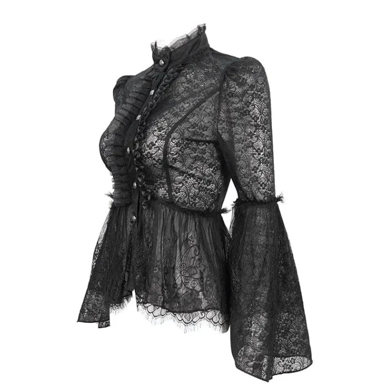 Aanzicht 6 — Blouse met jabot gothic voor dames