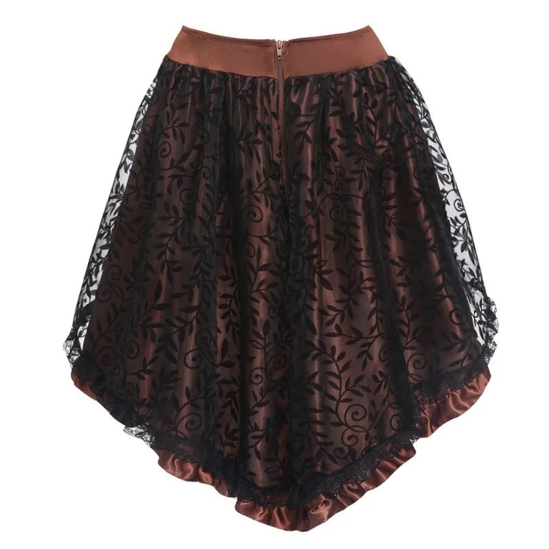 Aanzicht 2 — Steampunk rok – kort bruin