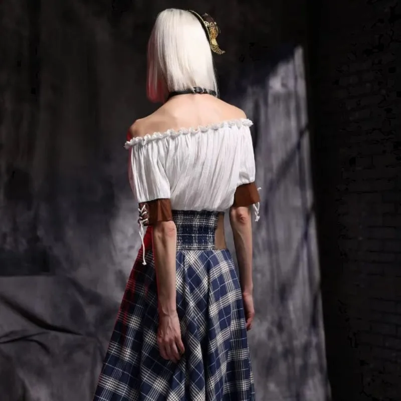 Aanzicht 4 — Steampunk blouse – met blote schouders