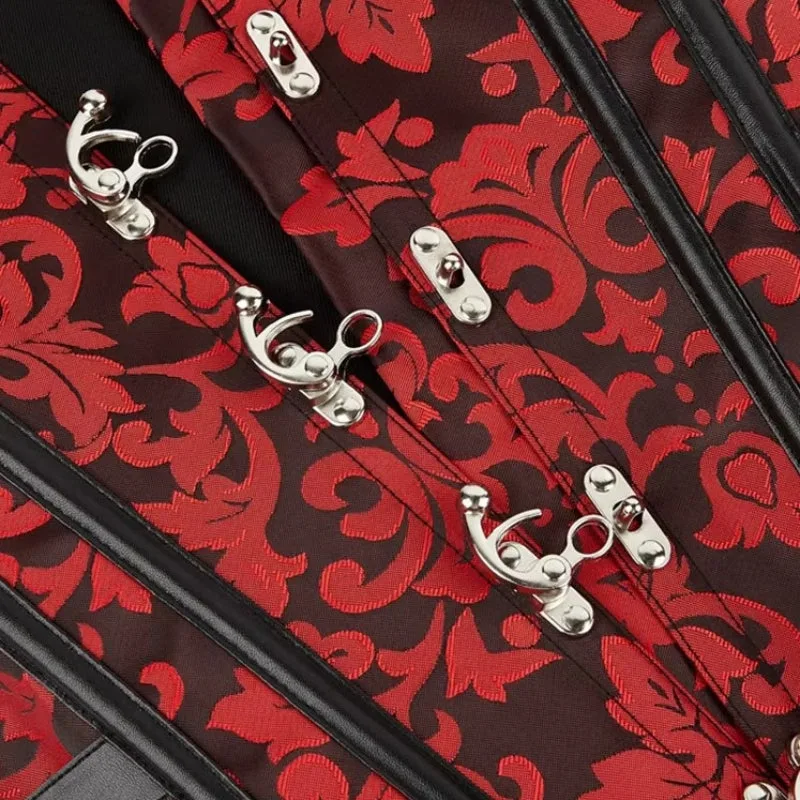 Aanzicht 5 — Steampunk korset – rood