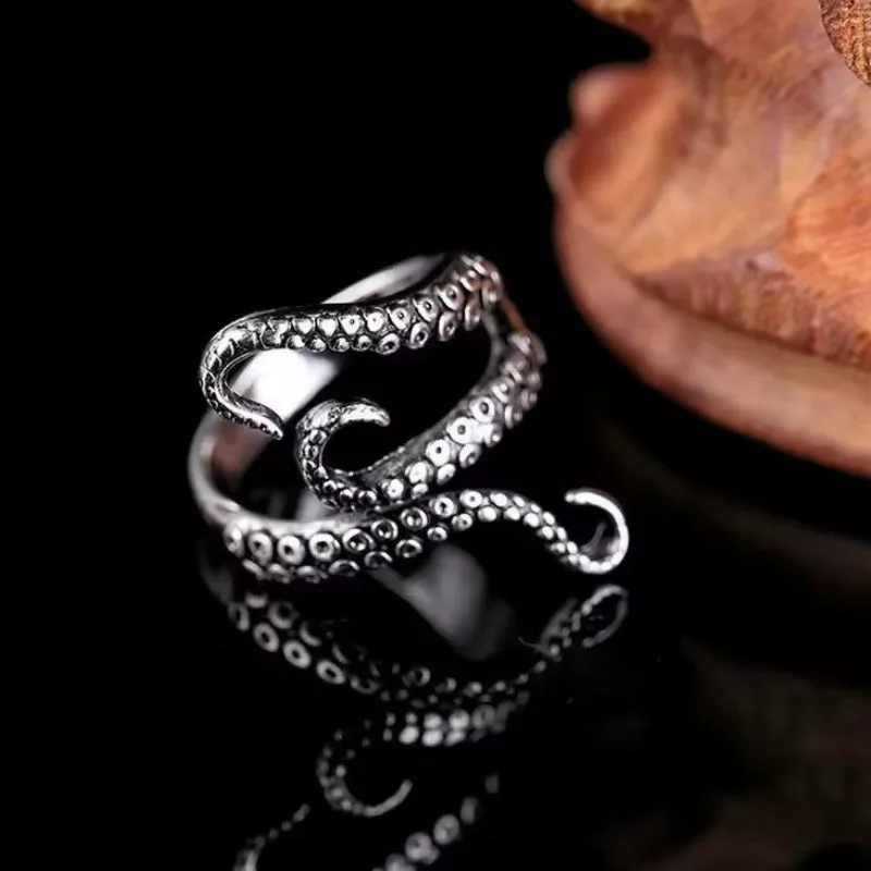 Aanzicht 4 — Steampunk ring – octopus in roestvrij staal 316L