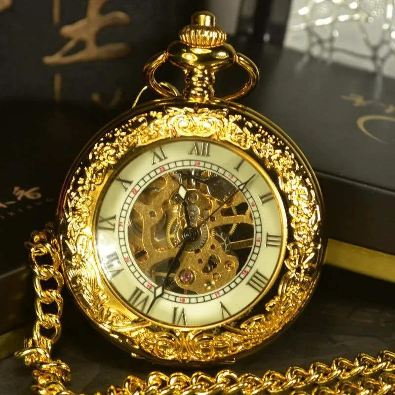 Zakhorloge – met springdeksel goudkleurig