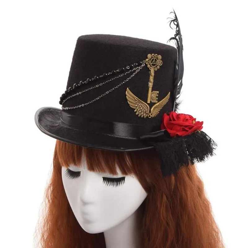 Aanzicht 2 — Steampunk hoed – Belle Époque