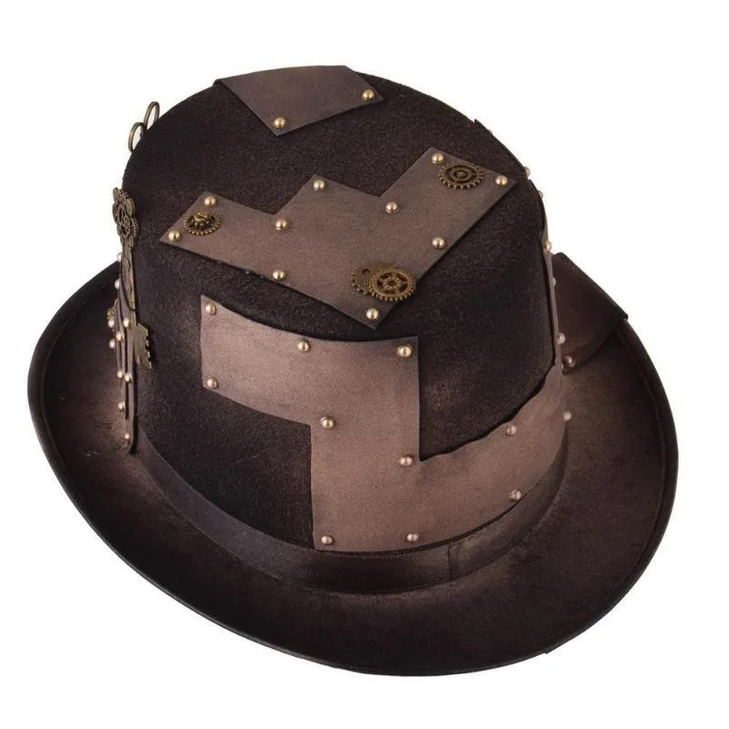 Aanzicht 6 — Steampunk hoed – bruin