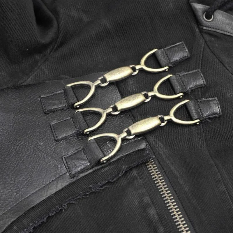 Aanzicht 5 — Steampunk jas – trench jas met capuchon