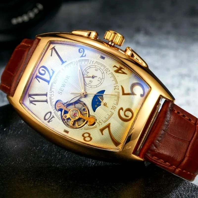 Aanzicht 8 — Horloge voor heren – rechthoekig vintage