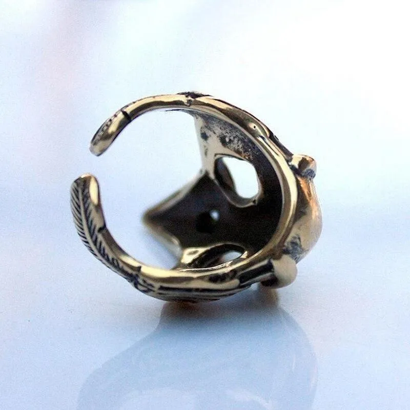 Aanzicht 4 — Steampunk ring – raaf bronskleurig