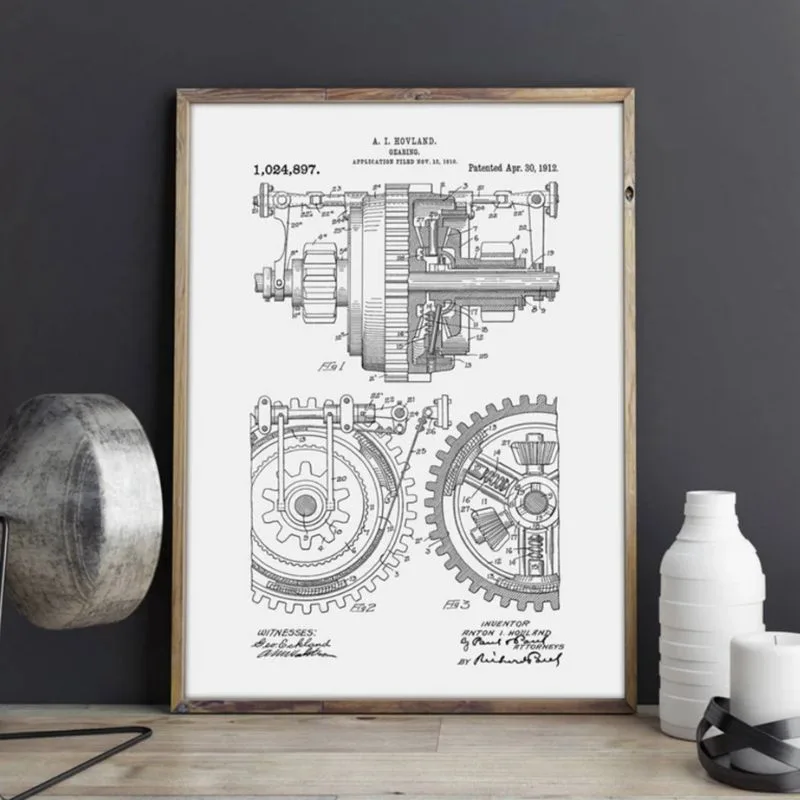 Aanzicht 2 — Wanddecoratie – ontwerp tandwiel