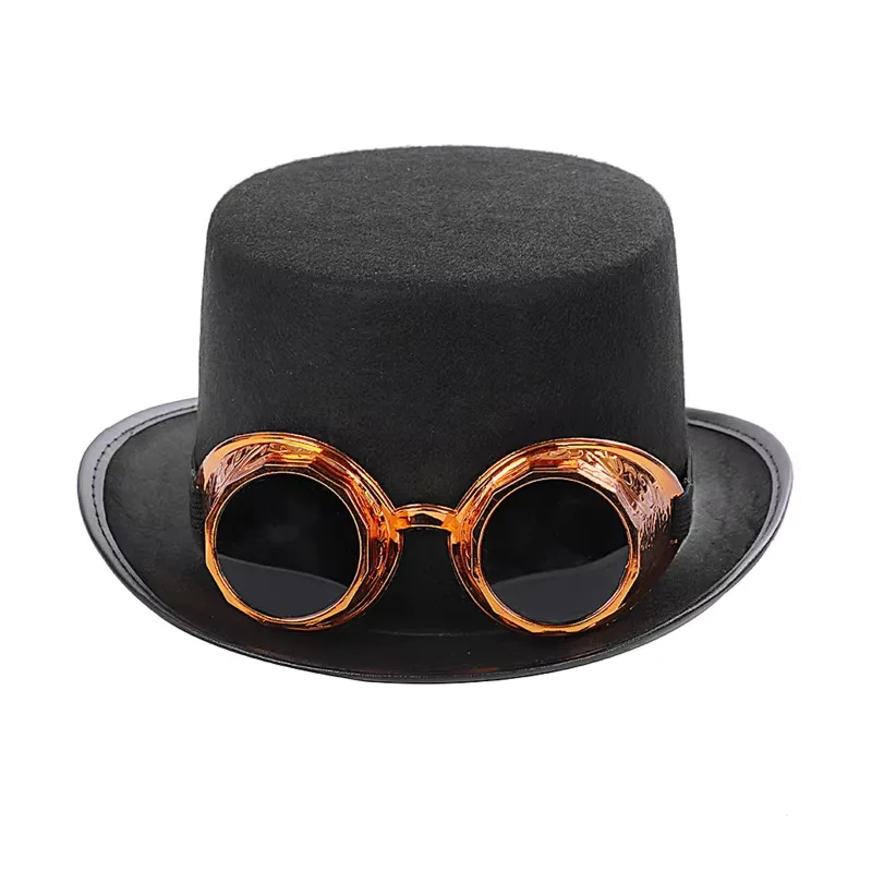 Aanzicht 7 — Steampunk hoed – met bril in lasbrilstijl