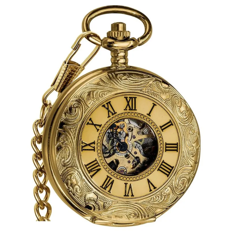 Steampunk zakhorloge – goudkleurig