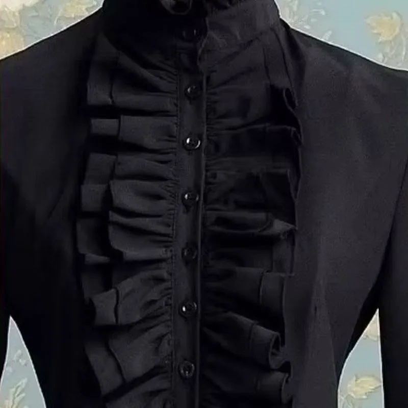 Aanzicht 3 — Blouse voor dames – Victoriaans met ruche
