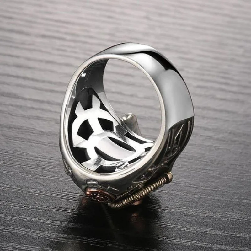 Aanzicht 6 — Steampunk ring – schedel