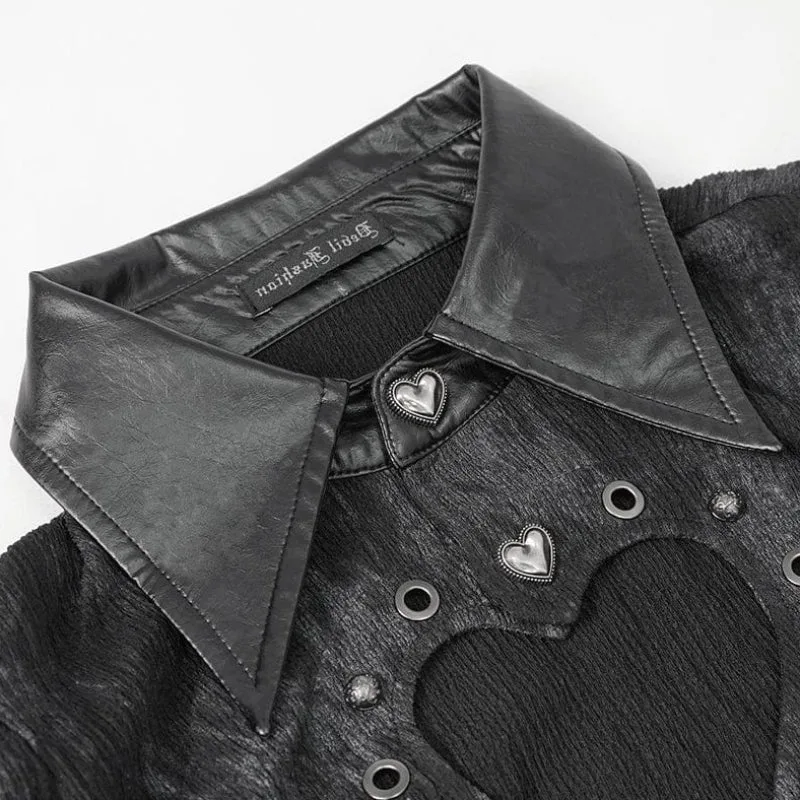 Aanzicht 4 — Steampunk blouse – open kraag