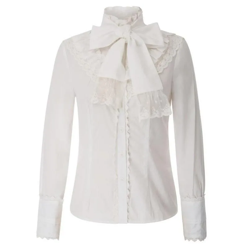 Aanzicht 2 — Blouse voor dames – kraag Victoriaans