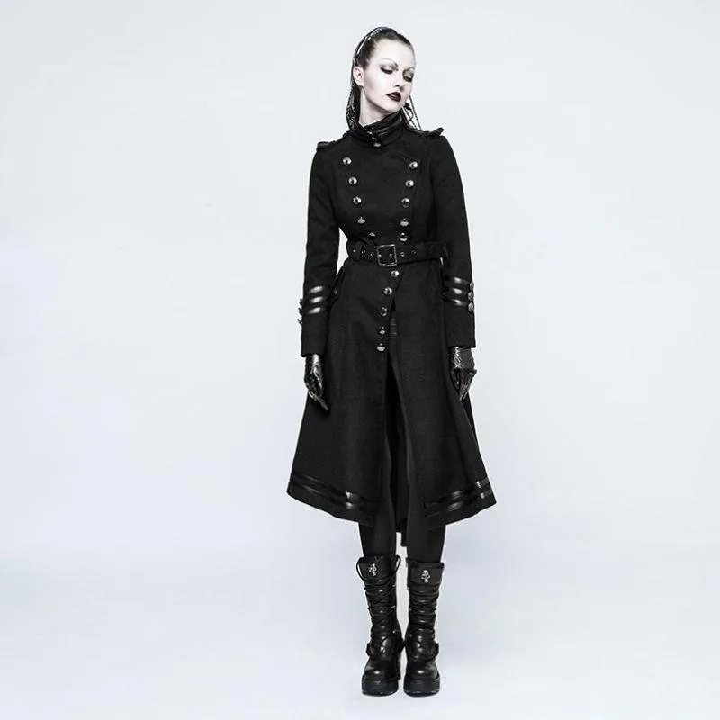 Aanzicht 2 — Mantel voor dames – lang zwart gothic