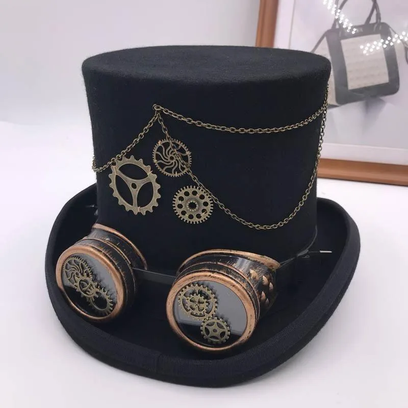 Aanzicht 3 — Steampunk hoed – hoge hoed