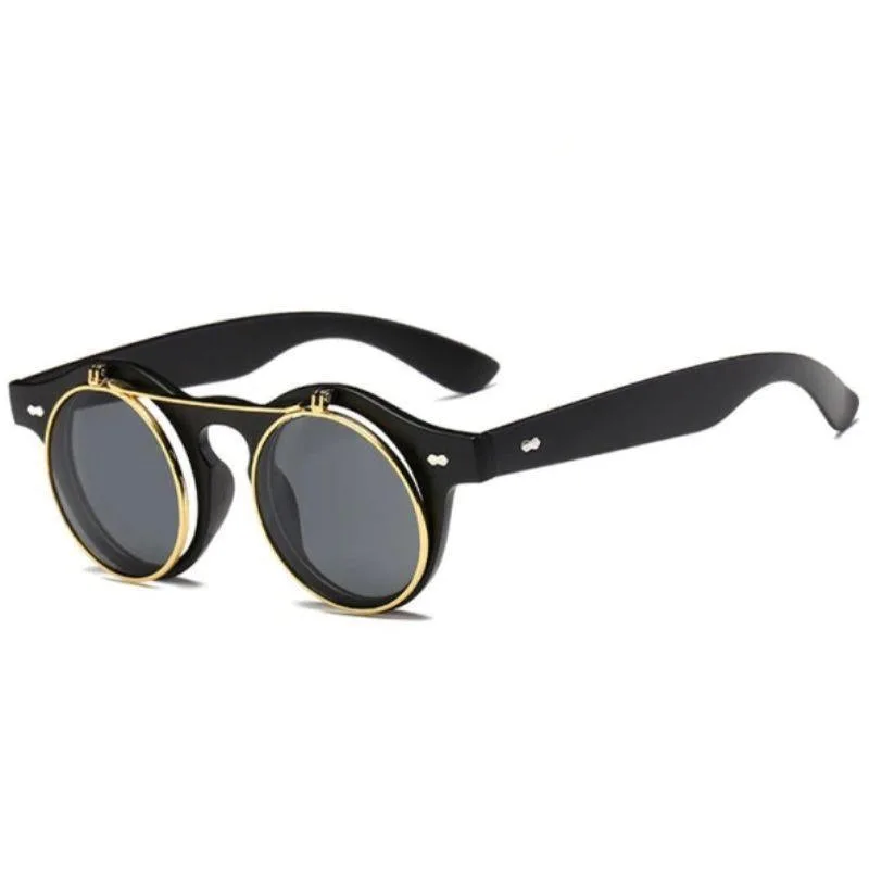 Steampunk zonnebril – opklapbare glazen – model 2