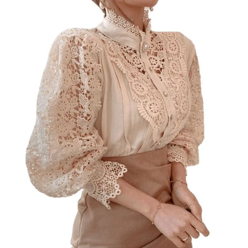 Aanzicht 6 — Blouse – Victoriaans kant opstaande kraag