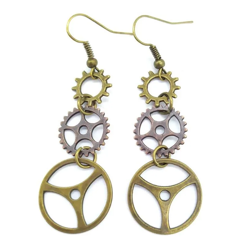 Aanzicht 18 — Steampunk oorbellen – hangend